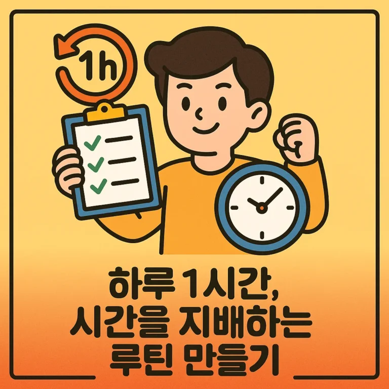 하루 1시간 루틴 만들기 하루 1시간 루틴 만들기